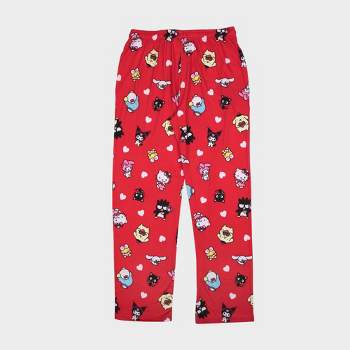 Men's Sanrio Heart Print Pajama Pants - Red