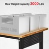 Adjustable Workbench with Power Outlet, 29.5"-39.4" Adjustable Height, 2200 lbs Capacity, Rubber Wood Heavy Duty Table for Garage, Workshop, Office - 3 of 4