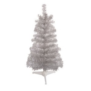 Medium Silver Tinsel Mini Tree - 1 of 2