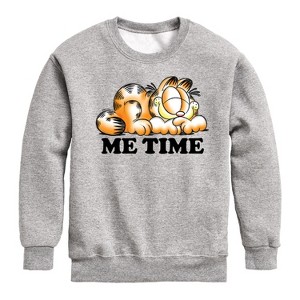 Boys' - Garfield - Me Time Sketch Graphic Long Sleeve Fleece Sweatshirt - 1 of 4