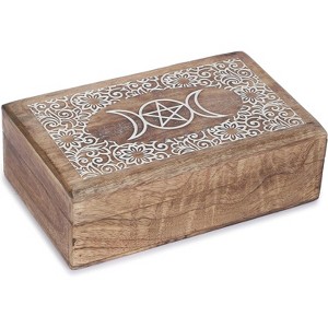 Hand Carved Wooden Keepsake Box, Elegant Vintage Memory Storage Box for Jewelry and Valuables, Gift for All Occasions - 1 of 4