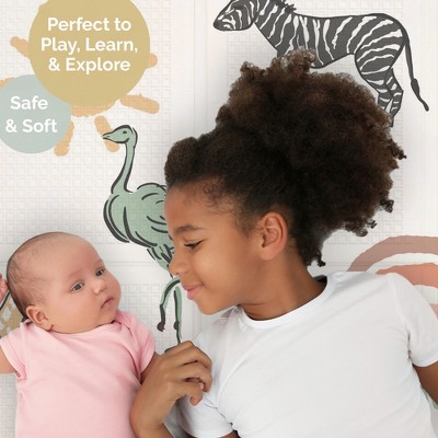 Large Safari Waterproof Foam Padded Play Mat for Babies