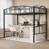 Loft Bed Twin Size, Heavy Duty Metal Loft Bed Frame with Arched Guardrail and Safety Ladder - 3 of 4