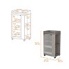 NicBex Rolling Kitchen Island Cart with 2-Side Shelves and 1 Glass Door Cabinet,Kitchen Island on Wheels with Storage,Island Table for Kitchen - 3 of 4