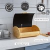 MOEPISY Bread Box for Kitchen Countertop, Bamboo Storage Container with Stainless Steel Lid - 3 of 4