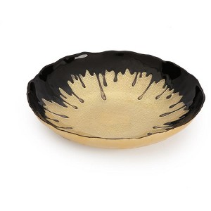 Classic Touch 11.75"D Black Dipped Gold Salad Bowl - 1 of 3