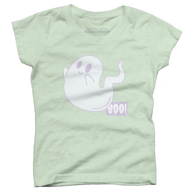 Girl's Design By Humans Boo Cute Ghost Halloween cute design By BoogieCreates T-Shirt