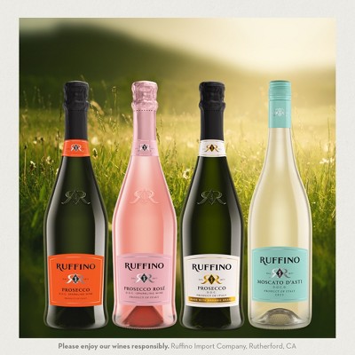 Ruffino Glera Prosecco DOC Italian White Sparkling Wine - 3pk/187ml Bottles