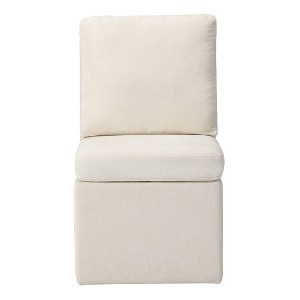 WestinTrends Soho Modern Upholstered Chenille Armless Dining Chairs With Casters - 1 of 4