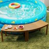 Tangkula Outdoor Curved Acacia Wood Bench Set of 4 Patio Garden Backless Fire Pit Bench - 3 of 4