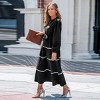 Women's V-neck Belted Long Puff Sleeve Maxi Dress - Cupshe - 3 of 4