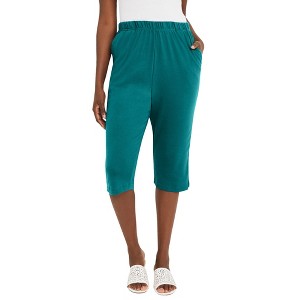 Jessica London Women's Plus Size Soft Ease Capri - 1 of 4