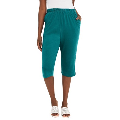 Jessica London Women's Plus Size Soft Ease Capri - 30/32, Green : Target