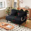 CAVINAS Convertible Sofas, Velvet Loveseat Sofa Bed, Tri-Fold Sofa Bed with Adjustable Backrest & Pillow, Leisure Chaise Lounge Couch for Living Room - 3 of 4
