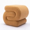 S-shape Velvet Fabric Ottoman Makeup Stool Footstool,Dark Green - 2 of 3
