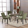 Modern Dining Chairs Set of 2,Fabric Upholstered Dining Room Side Chairs,Living Room Furniture,Wooden Restaurant Kitchen Chairs-Cuddlewood - 2 of 4