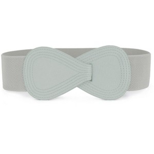 INSPIRE CHIC Women's Interlock 8-shaped Faux Leather Buckle Elastic Belt 1 Pc - 1 of 4