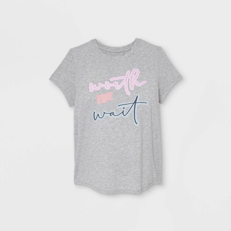 Worth the Wait Short Sleeve Graphic Maternity T-Shirt - Isabel Maternity by Ingrid & Isabel™ Gray, 1 of 3