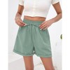 Garvee Womens High Waist Shorts with Deep Pocket Drawstring Linen Texture Casual Shorts for Women Summer Athletic Shorts - 4 of 4