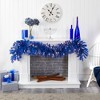 Nearly Natural 6' Pre-lit Pine Artificial Christmas Garland Blue: Flocked, 140 Tips, 50 LED Lights - 2 of 4