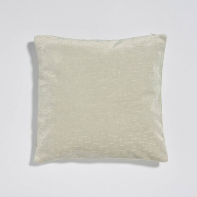 18"x18" Abstract Lines Plush Jacquard Throw Pillow Ivory - Sure Fit