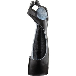 Modern Couple 47" High Large Indoor Outdoor Decor Black Resin Floor Fountain with Light LED Standing Outside Garden Patio Yard - 1 of 4