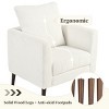 CAVINAS Modern Fabric Accent Chair, Upholstered Armchair with Pillow and Wooden Legs for Living Room, Bedroom, Reception Room - 2 of 4
