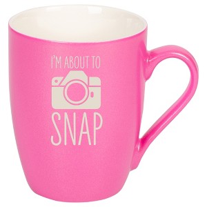 100 North Photography Camera lens 10 Ounce Pink Metallic Finish, Comfortably Fits Your Hands, New Bone China Coffee Tea Cup Mug, I' About To Snap - 1 of 1