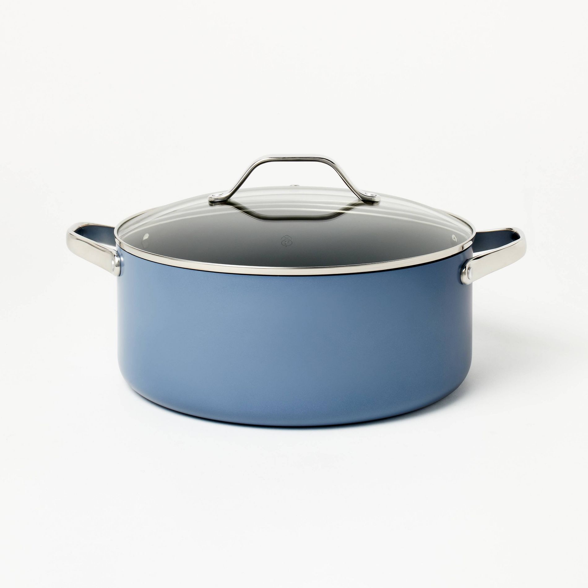8qt Nonstick Ceramic Coated Aluminum Wide Stock Pot - Figmint™