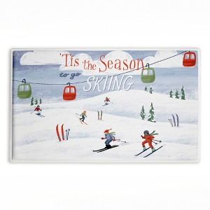 Stupell Industries Tis The Season Ski Slopes Printed Plush Bath Mat And Bath Rug, Design By Caverly Smith, 18"X30" - 1 of 4