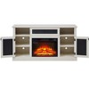 VYNXARIA Embossed Pattern TV Stand with 23" fireplace insert,TV and Media Console with Open and Closed Storage Space and sliding door,White - 4 of 4
