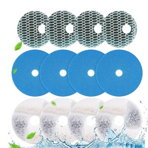 iMountek "4-Pack GPCT4415 Pet Water Fountain Filter Set with Double Sponge, Activated Carbon & Ion Resin" Blue & White - 1 of 4