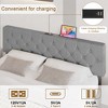 Whizmax Queen Size Bed Frame with Headboard and Type-C&USB Ports,Adjustable Linen Upholstered Platform with Wooden Slats Support,No Box Spring Needed - 3 of 4