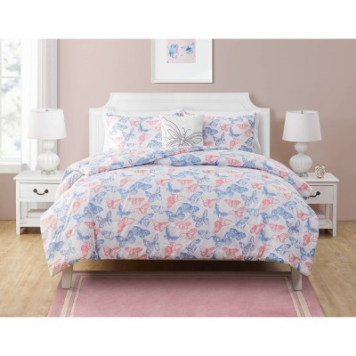 Full Pastel Butterfly Printed Comforter Set - Olivia & Finn