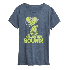Women's - Peanuts - Halloween Bound Glow In The Dark Short Sleeve Graphic T-Shirt - 1 of 4
