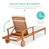 Best Choice Products 79x26in Acacia Wood Outdoor Chaise Lounge Chair w/ Adjustable Backrest, Table, Wheels - 4 of 4