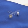 Flower Drop Long Earrings for Women Dangle Hook Gold Plated Ginger Lyne Collection - 4 of 4