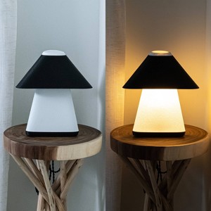 JONATHAN Y Enzo 11.63" Modern Contemporary Plant-Based PLA 3D Printed Dimmable Table Lamp: UL Listed, Pyramid Shade - 1 of 4