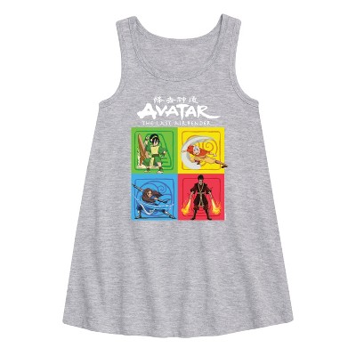 - Avatar: The Last Airbender - Four Elements Square Graphic Sleeveless Aline Dress