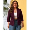 Coolmee Women Plus Size Blazers Business Casual Long Sleeve Open Front Work Office Suit Jackets Trendy Clothes with Pockets - 4 of 4