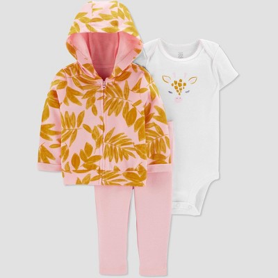 Image of Carter's Just One You® Baby Girls' Tropical Top & Bottom Set - Rust Pink 3M