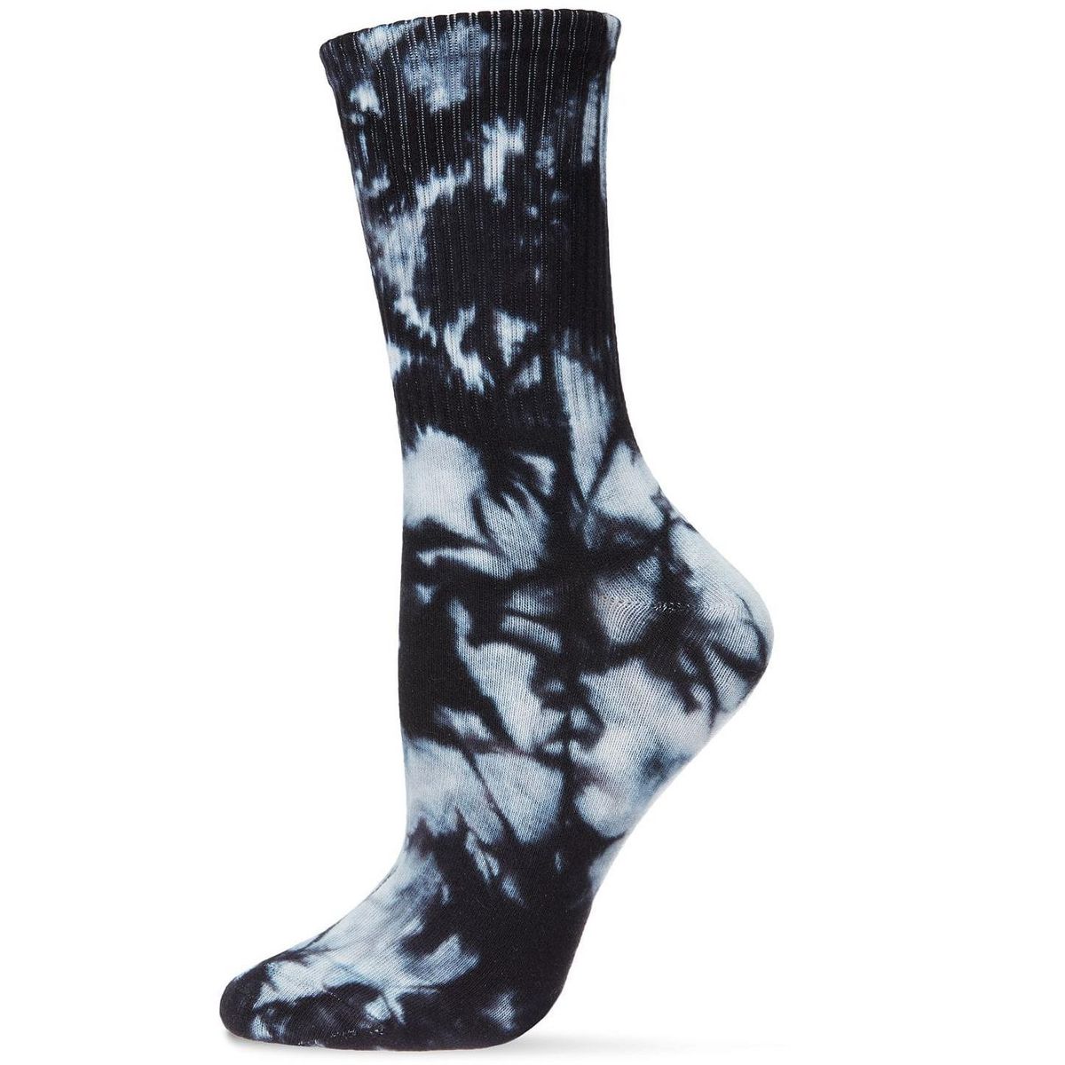 Memoi Women's Tie Dye Athletic Rib Cotton Blend Crew Socks