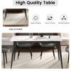 Vynxaria 55.12" Modern Artificial Stone White Straight Edge Black Metal Leg Dining Table-Can Accommodate 6 People(Dining Table Only) - 2 of 4