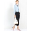 INSPIRE CHIC Women's Long Sleeve Pleated Tie Neck Office Blouses - 3 of 4