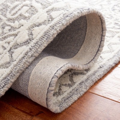 Elegant Gray Square Hand-Tufted Wool Area Rug
