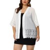 Agnes Orinda Women's Plus Size Lace Panel Texture Printed Boho Cardigans - 2 of 4