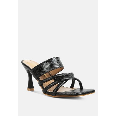 Chiri Criss Cross Strap Spool Heel Women Sandals