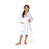 Personalized Linum Kids 100% Polyester SUPER PLUSH Double Brushed Hooded Bathrobe in Pink Bookman Font - 2 of 3