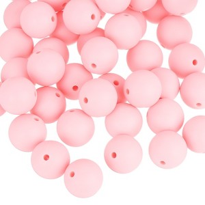 Unique Bargains Round Loose Silicone Beads for DIY Keychain Jewelry Making 50 Pcs - 1 of 4