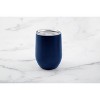 Cambridge Silversmiths Set of 4 12oz Wine Tumblers with Lids Navy Blue: Stainless Steel, Dishwasher-Safe, Travel Mug Set - 2 of 4